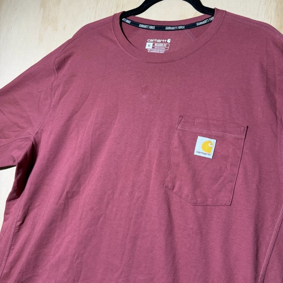 Carhartt Force Men’s XL Relaxed Fit T-Shirt Mauve Pink Pocket Tee Performance - Picture 3 of 11